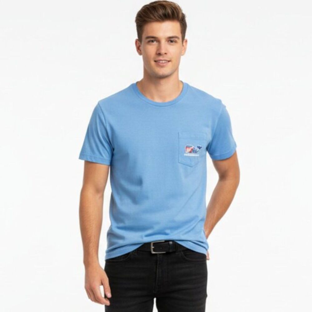 Vineyard Vines Blue Short Sleeve Logo Print Tee T Shirt S